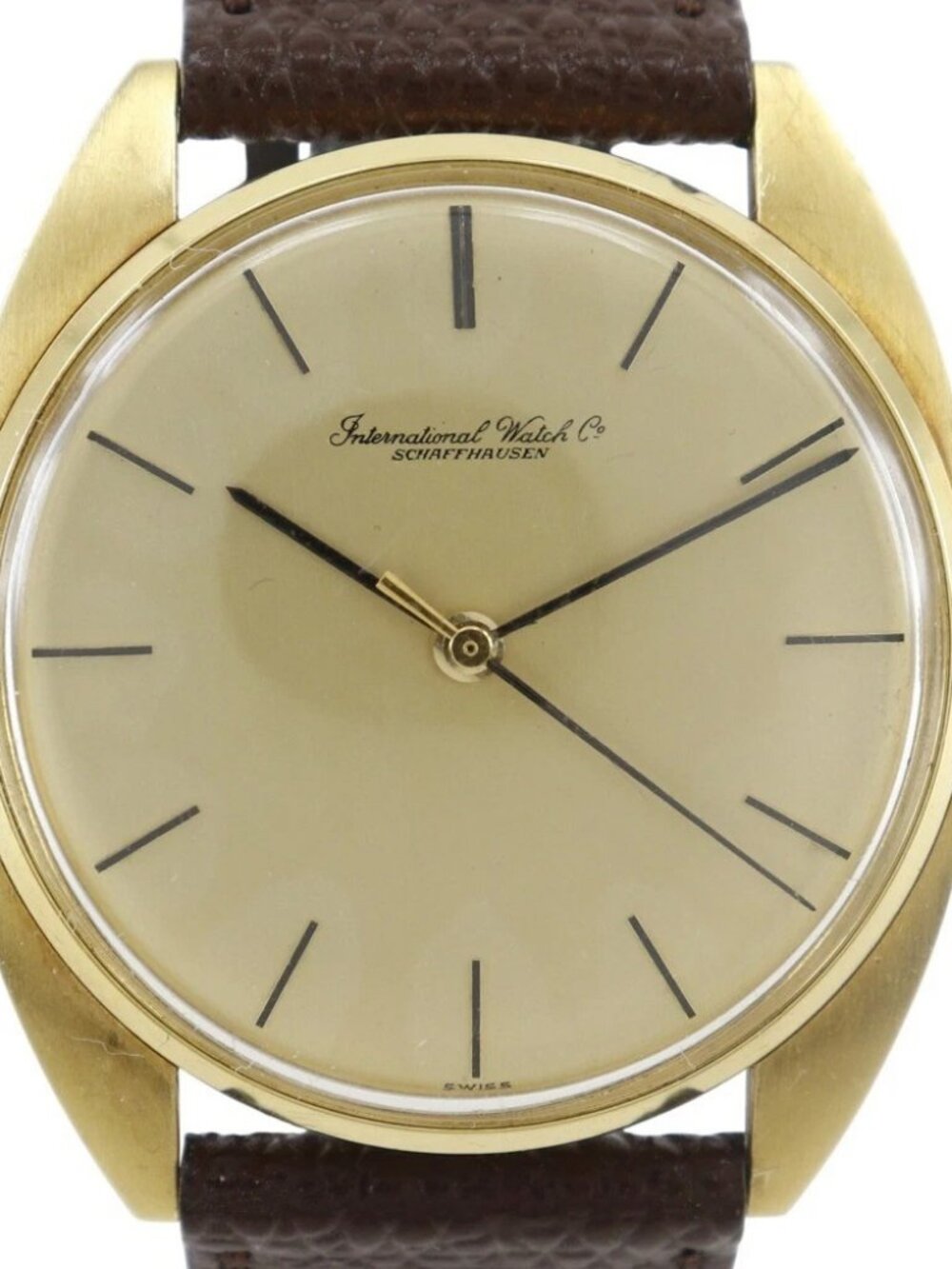 IWC Watches vintage cal.403 goldDial K18 yellow gold/Embossed Leather Hand...